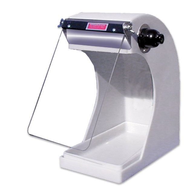 Handler Resin Splash Hood with Light on the Left side and Protective Clear Acrylic Shield. 12"H x
