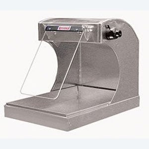 Handler Splash Hood with shield and insert pan. No light with shield, aluminum. 12" H x 10" W x