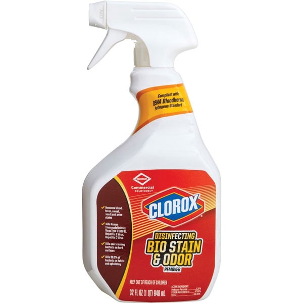 Clorox Disinfecting Spray, Commercial Solutions Bio Stain & Odor Remover, 32 fl oz, 9 per case