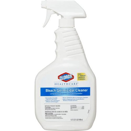 Clorox HealthCare Bleach Germicidal Cleaner, 32 oz. Trigger Spray Bottle 6/cs. 1:10 bleach