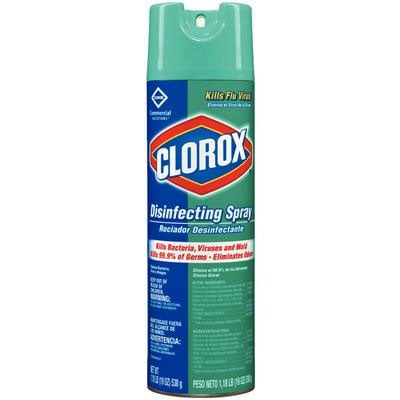 Clorox Disinfectant Spray, 19 oz. Aerosol Spray 12/cs. Bleach-Free Plus Deodorizer, Kills