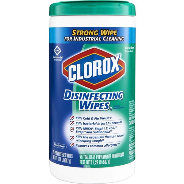 Clorox Disinfecting Wipes, Fresh Scent - 6 x 75 Wipes/Can. Kill viruses and bacteria including