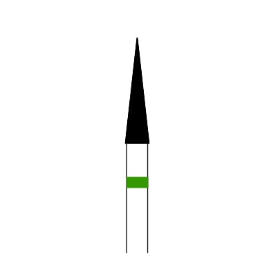 Heico FG 858.018 Coarse, Needle Shaped Diamond Bur, 5/Pk. Shanks are manufactured