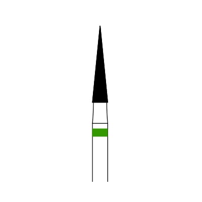 Heico FG 858.016 Coarse, Needle Shaped Diamond Bur, 5/Pk. Shanks are manufactured