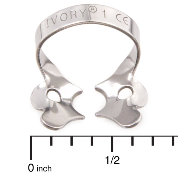 Ivory Clamps #1 Winged Metal Rubber Dam Clamp, Single clamp