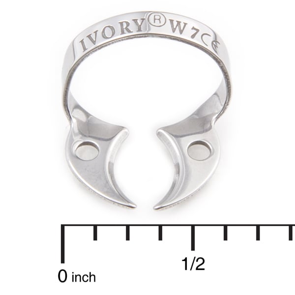 Ivory Clamps #W7 Wingless Flat Jawed, General Purpose, Lower Molar Metal Rubber Dam Clamp, Single