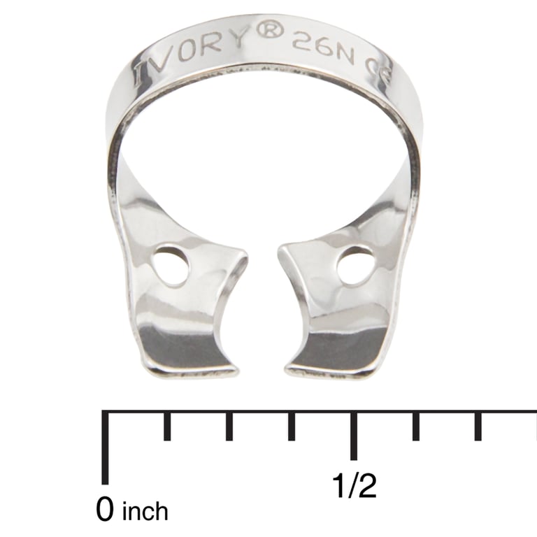 Ivory Clamps #26N Wingless Metal Rubber Dam Clamp, Single clamp