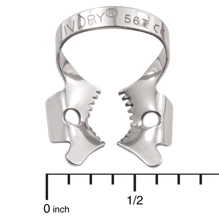 Ivory Clamps #56T winged metal rubber dam tiger clamp, single clamp