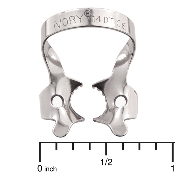 Ivory Clamps #14T winged metal rubber dam clamp, single clamp