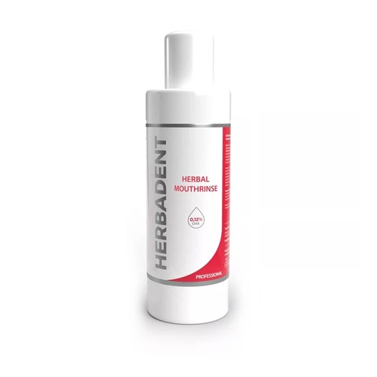 Herbadent Professional Herbal Mouthwash with 0.12% Chlorhexidine, 240mL Bottle, Single Bottle