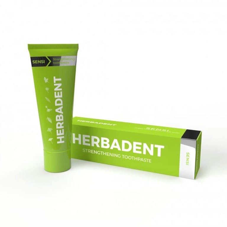 Herbadent Sensi Herbal Toothpaste for Sensitive Teeth with Hydroxyapatite, 75g Tube, 1/Pk