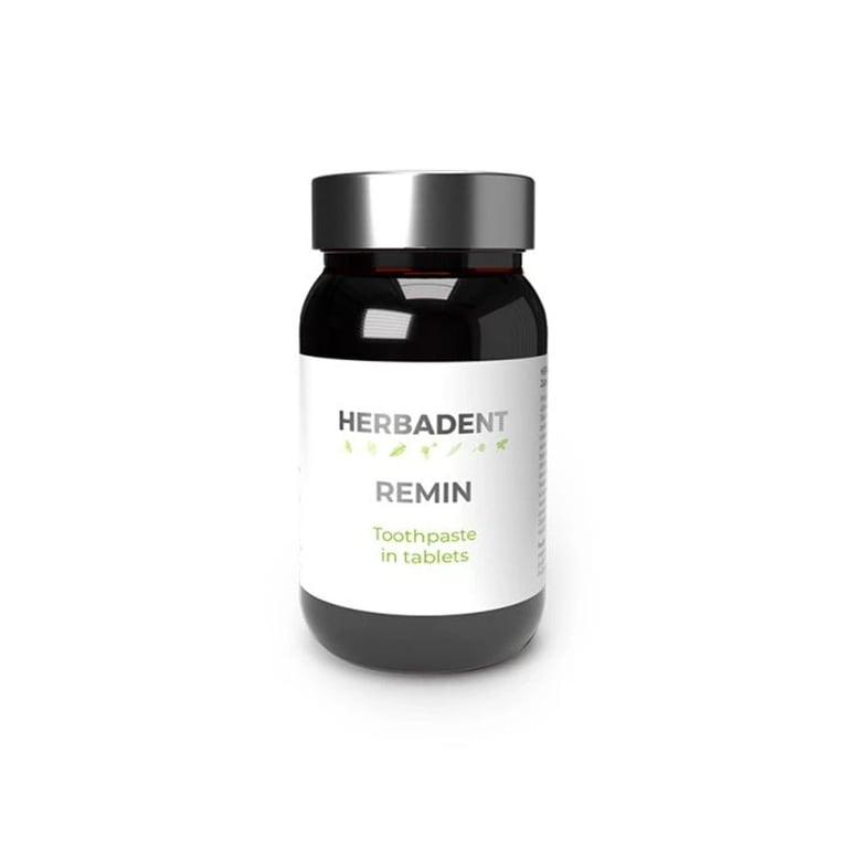 Herbadent Remin Toothpaste in Tablets, 90/Pk. Natural teeth cleaning tablets. Eco-friendly