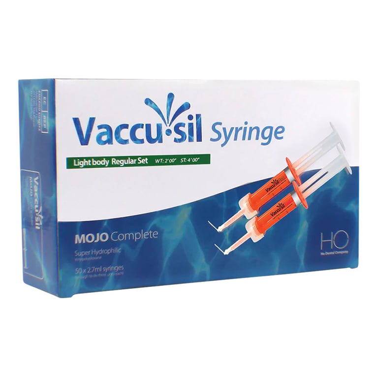 Vaccu-Sil Heavy Body VPS Impression Material, Fast Set, 50/Pk. Pre-Filled Syringe with adjustable