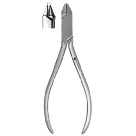 House Brand #139 Bird Beak Short Orthodontic Pliers. Snub nose. One round cone beak, one pyramid