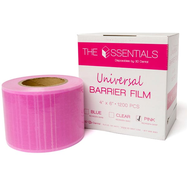 House Brand 4" x 6" Barrier Film, Pink, Roll of 1200 Sheets
