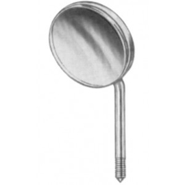 House Brand Size 5 Screw-In Simple Stem Front-Surface Chromium Mouth Mirrors, Box of 12