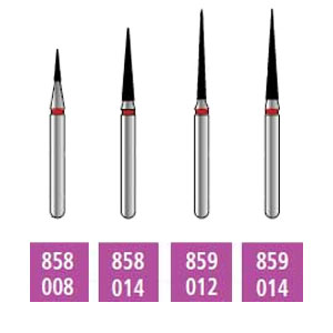 House Brand FG 858.015 Fine, Needle, Single Use Diamond Bur, 10/Pk