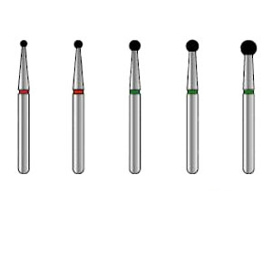 House Brand FG 801L.022 Super Coarse, Round, Single Use Diamond Bur, 10/Pk
