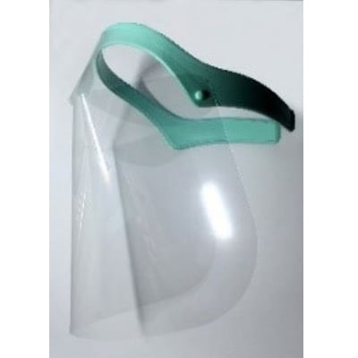 House Brand Anti-Fog Face Shields. 2 Frames (1x Green,1x White) and 20 Disposable Shields per Box