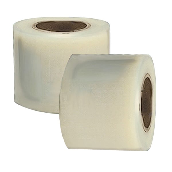 House Brand 4" x 6" sheet of Clear Barrier Film with Adhesive Coating, roll of 1200 sheets