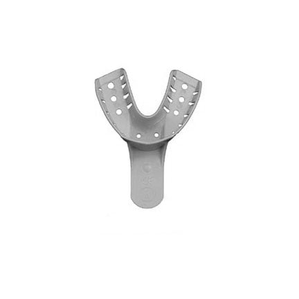 House Brand #6 Disposable Small Perforated Lower Full-Arch Plastic Impression Tray, package of 12