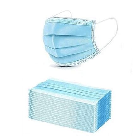 House Brand Non-Medical Ear-loop Face Mask, Single Box, 50/Bx. Pleated, Blue. Single Box of 50