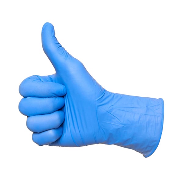 House Brand Powder-Free Nitrile Gloves, Non-Sterile, Small, Blue, 250/Box. Fingertip-textured