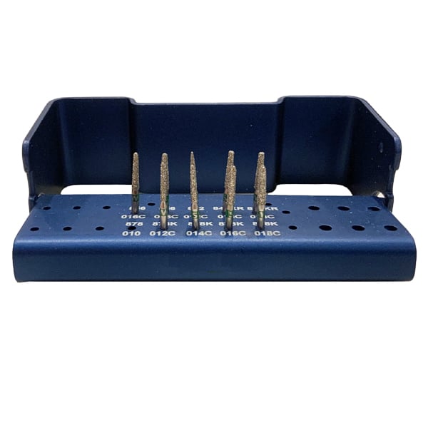 House Brand 9 Assorted Diamond Bur Kit. Includes Autoclavable Bur Block and 9 Net32