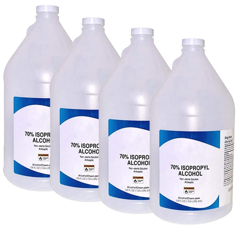 House Brand 70% Isopropyl Alcohol, Gallon Jug, 4/Pk