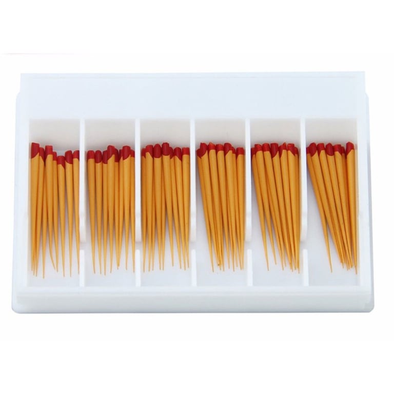 House Brand Absorbent Paper Points - #25, Taper size 0.04, 60/Box. Color Coded, Hand-Rolled