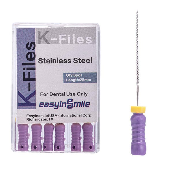 House Brand K-Files 25mm #08 6/Box. Stainless Steel