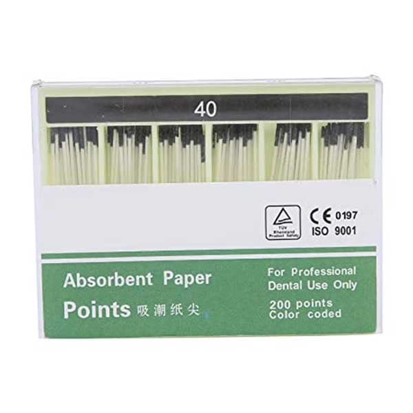 House Brand Medium Absorbent Paper Points, White. Cell Package of 200 points