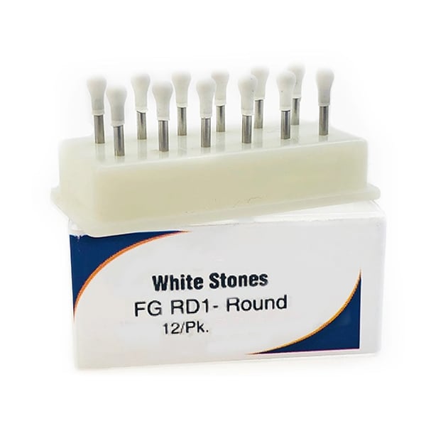 House Brand White FG Aluminum Oxide Finishing Stones Round, Package of 12. *Compare to Dura-White