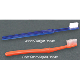 House Brand Child Toothbrushes, 23 tufts tapered head, Soft, End-Rounded Bristles, Short Angled