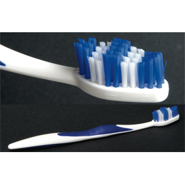 House Brand Supreme Elite Adult Toothbrush - Soft, 72/Bx. With flexible neck, interdental cut