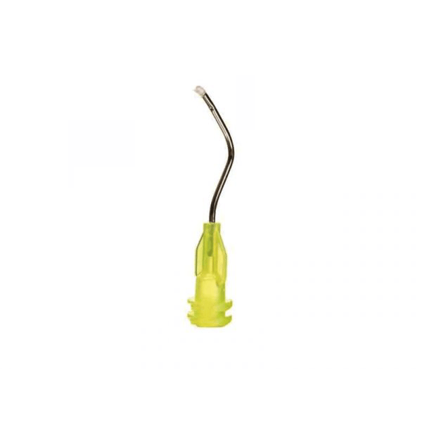 House Brand Yellow Infusor Tips Pre-bent needle with brush-padded end, 100/Pk
