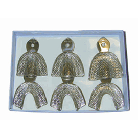 House Brand Set of 6 perforated full-arch stainless steel adult impression trays