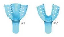 House Brand #1 Large Upper Full-Arch Perforated Blue Disposable Impression Tray, Made of a strong