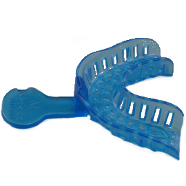 House Brand #4 Medium Lower Full-Arch Perforated Disposable Impression Tray, 77mm W x 54mm L