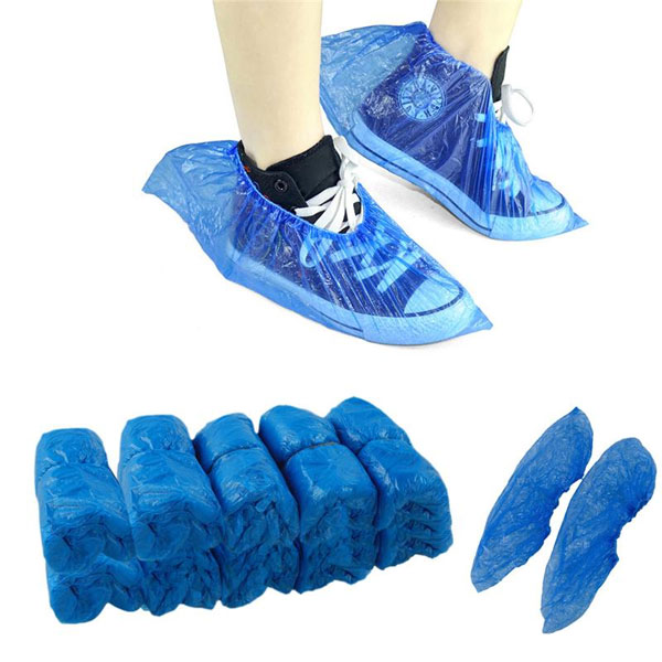 House Brand Shoe Covers, Blue 200 Pairs/Bx. Waterproof Lightweight PEVA Material