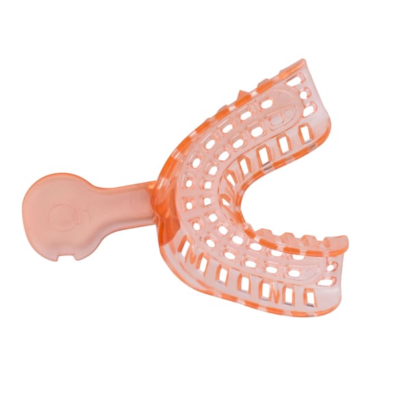 House Brand #6 Small Lower Full-Arch Perforated Disposable Impression Tray, 72mm W x 51mm L, 10