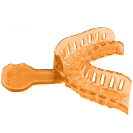 House Brand #6 Small Lower Full-Arch Perforated Disposable Impression Tray, 72mm W x 51mm L