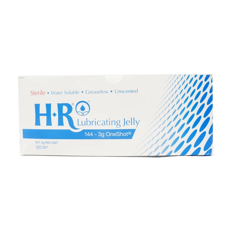 HR Lubricating Jelly, Sterile, 3gm SingleUse One Shot Packet, 144/Bx