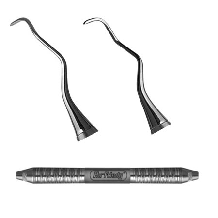 After Five #3/4 Langer Curette with #6 Satin Steel Handle. For maxillary posterior