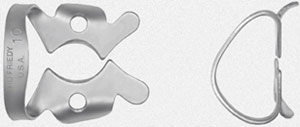 Hu-Friedy Satin Steel #10 Winged Metal Rubber Dam Clamp, Single clamp