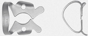 Hu-Friedy Satin Steel #11 Winged Metal Rubber Dam Clamp, Single clamp