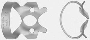 Hu-Friedy Satin Steel #14 Winged Partially erupted or Irregularly Shaped Molars Metal Rubber Dam