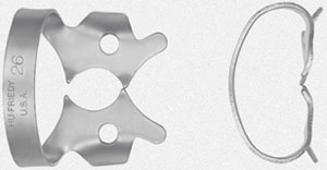 Hu-Friedy Satin Steel #26 Winged Metal Rubber Dam Clamp, Single clamp