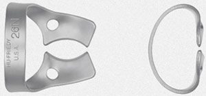 Hu-Friedy Satin Steel #26N Wingless Metal Rubber Dam Clamp, Single clamp
