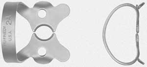 Hu-Friedy Satin Steel #2A Winged Premolars and Upper Incisors Metal Rubber Dam Clamp, Single clamp